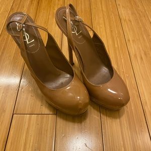 Yves saint Laurent platform sling backs 38.5 nude